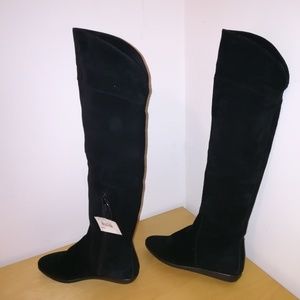 Flexx Black Suede Over knee Boot